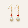 Shoushan Stone Red Agate Drop Earrings with agate