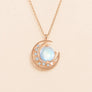 Silver Crescent Moon Pendant Necklace