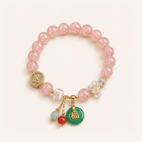 Strawberry quartz Fu bracelet by TheFuMaster