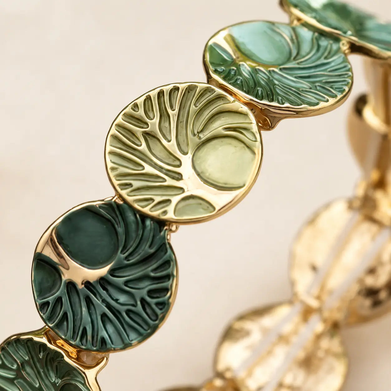 Tree of Life Enamel Bracelet detail view with tree of life