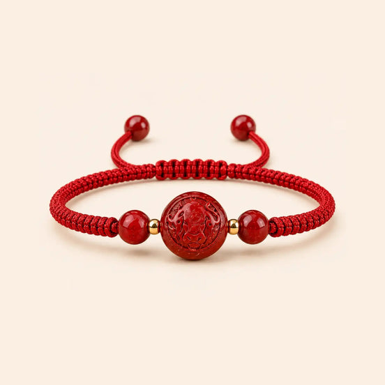 Vermilion ox red string bracelet by TheFuMaster
