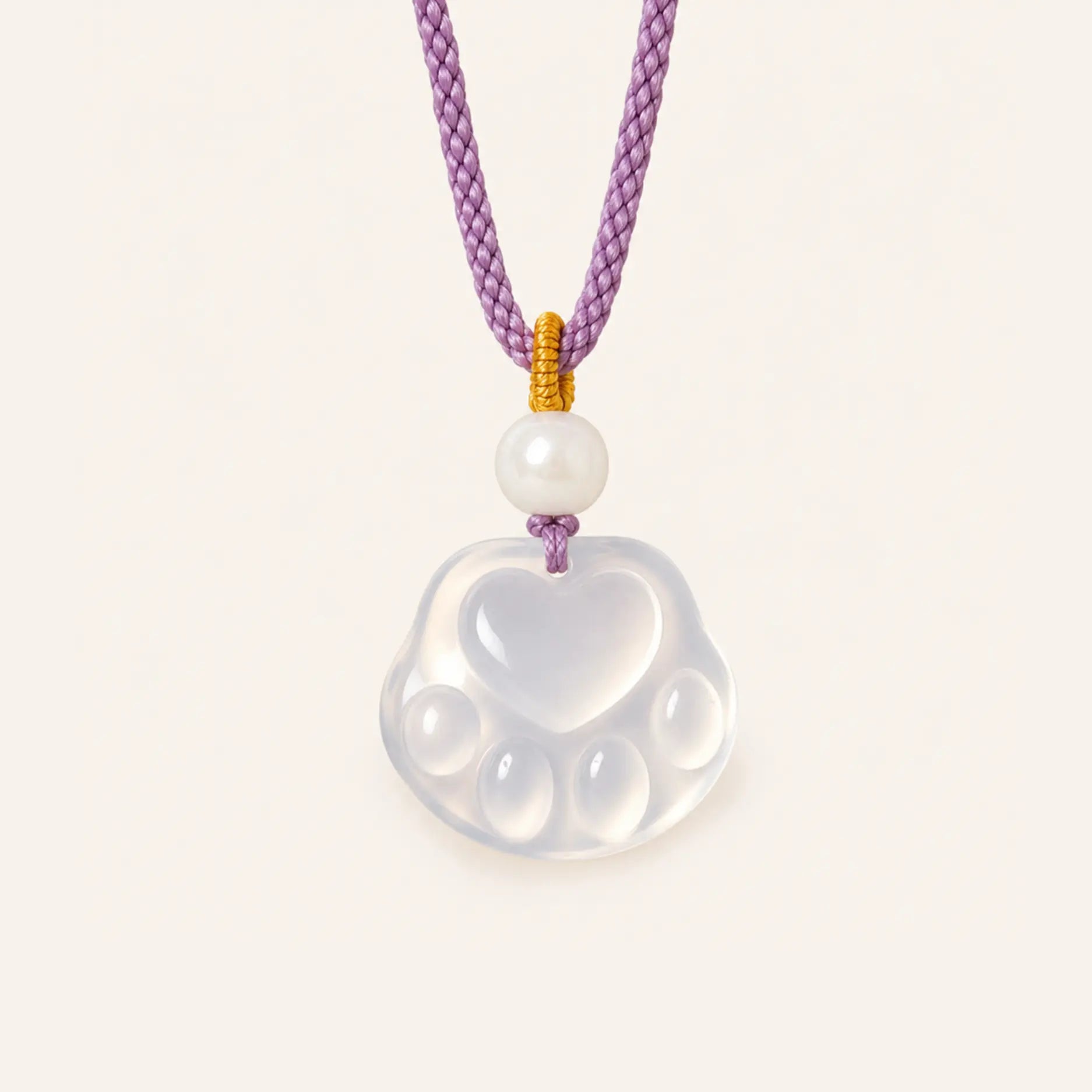 White agate dog paw pendant by TheFuMaster