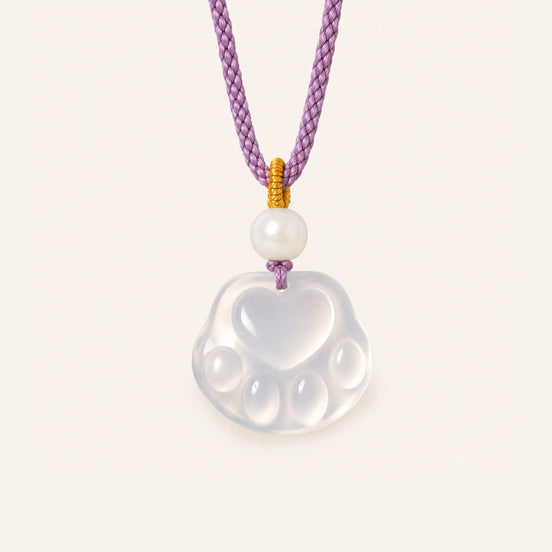 White agate dog paw pendant by TheFuMaster