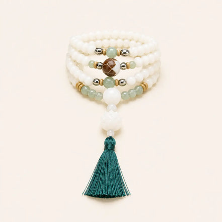 White Bodhi 108 Mala with bodhi