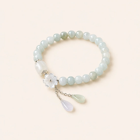 White Stone Drop Bracelet