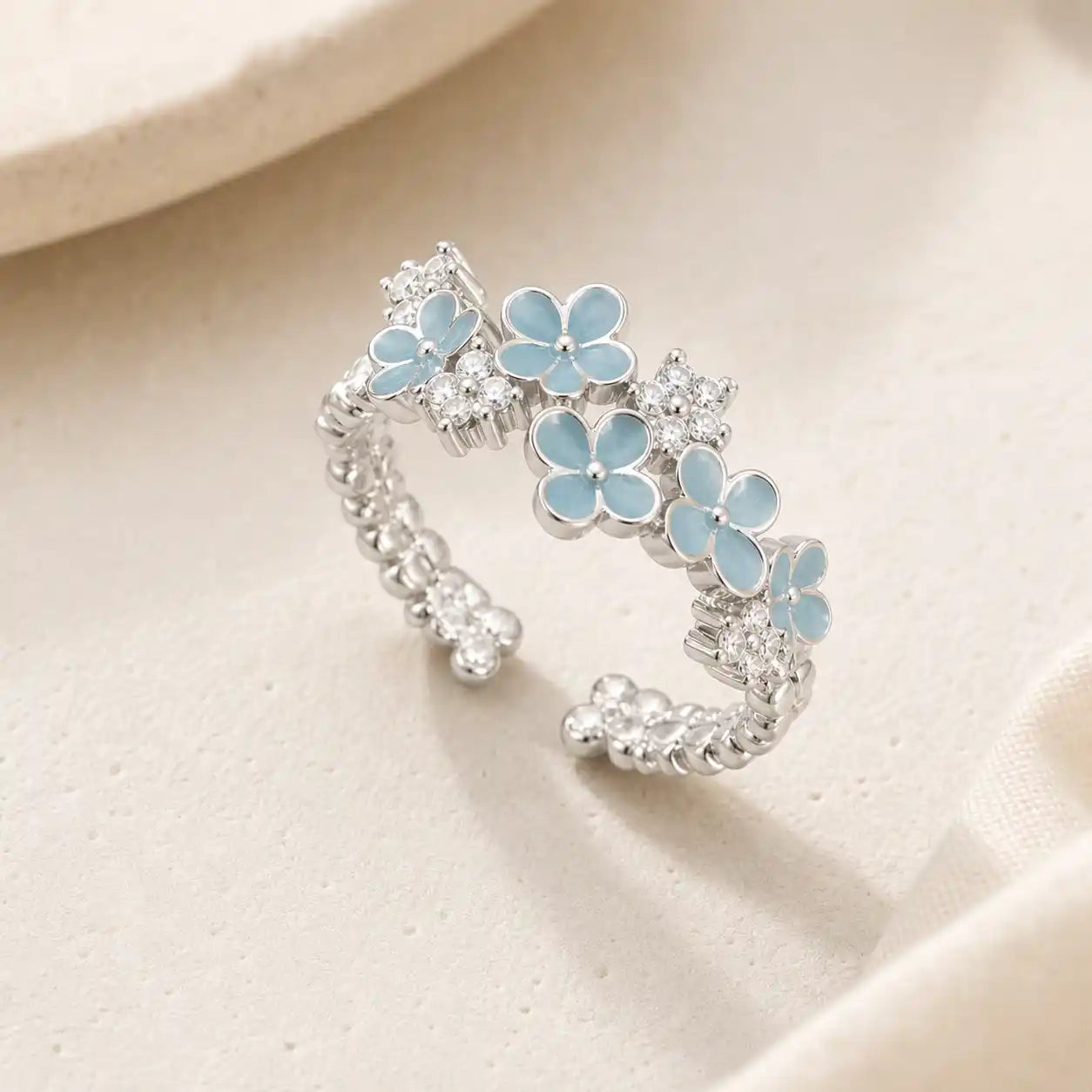 Wisteria Flower Adjustable Ring detail view